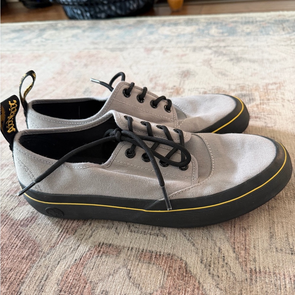 Dr. Martens Gray Canvas Sneakers with Black Sole